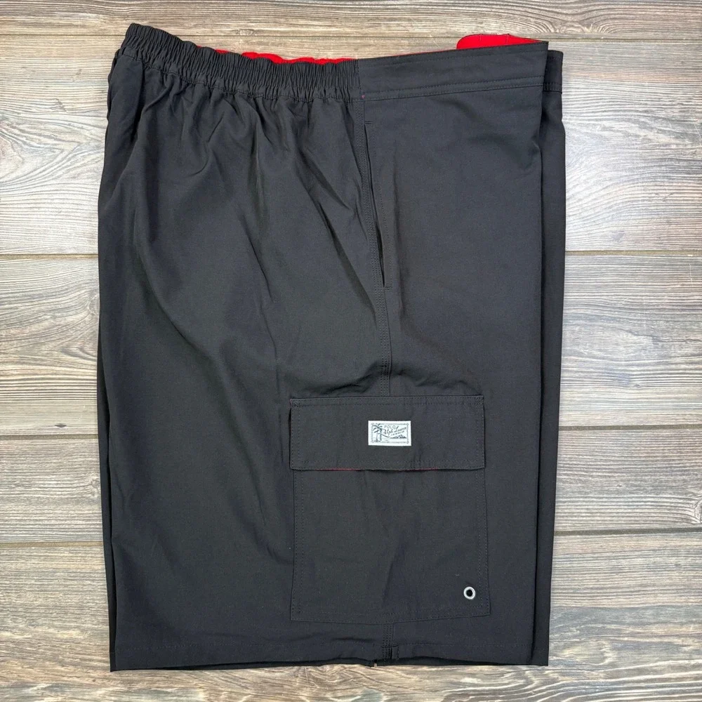 Polo Ralph Lauren Mens Size 3XLT Swim Trunks Black Cargo Board Short Stretch NWT